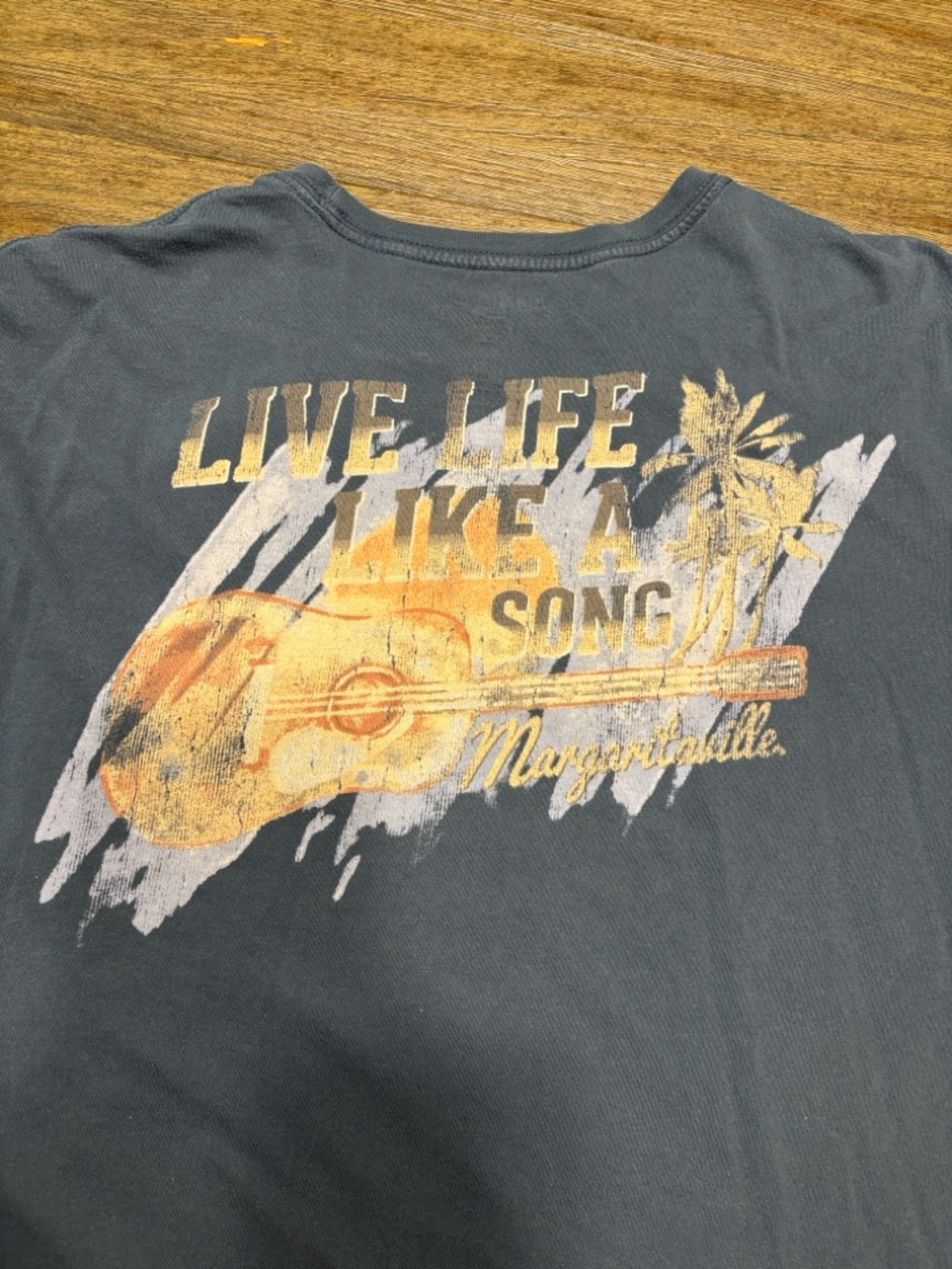 Margaritaville 'Live Life Like a Song' Graphic Tee - Blue with Yellow Accent